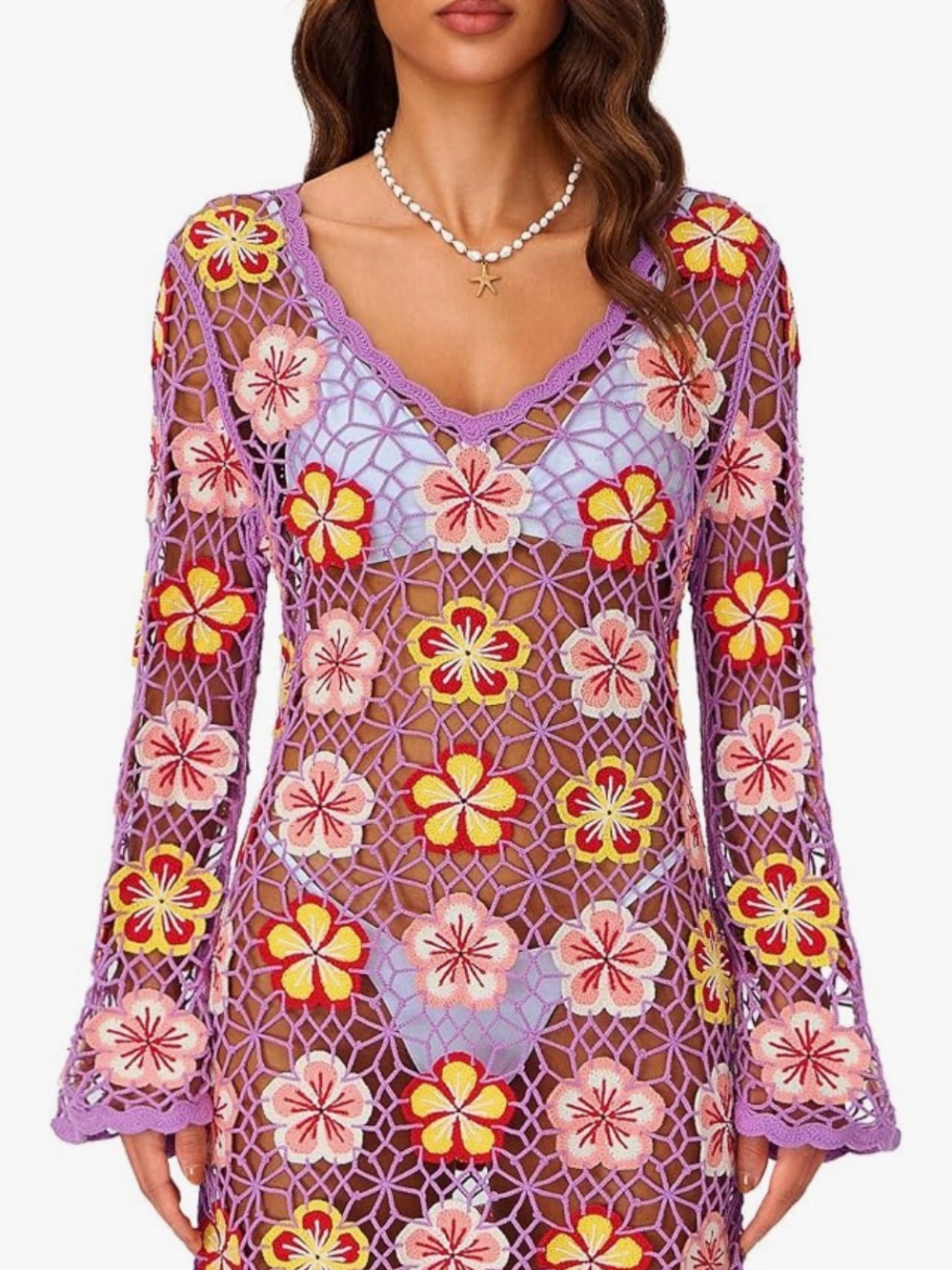 Fairy season hibiscus cover up size L